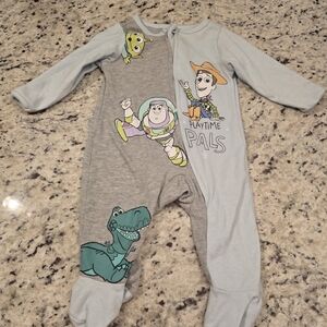 Disney Kids One Piece Footie - Gray and Light Blue
